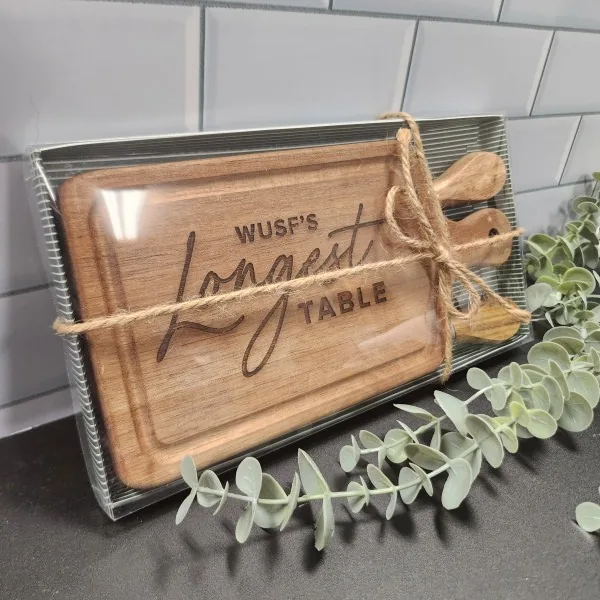 Engraved cheese board corporate gift set