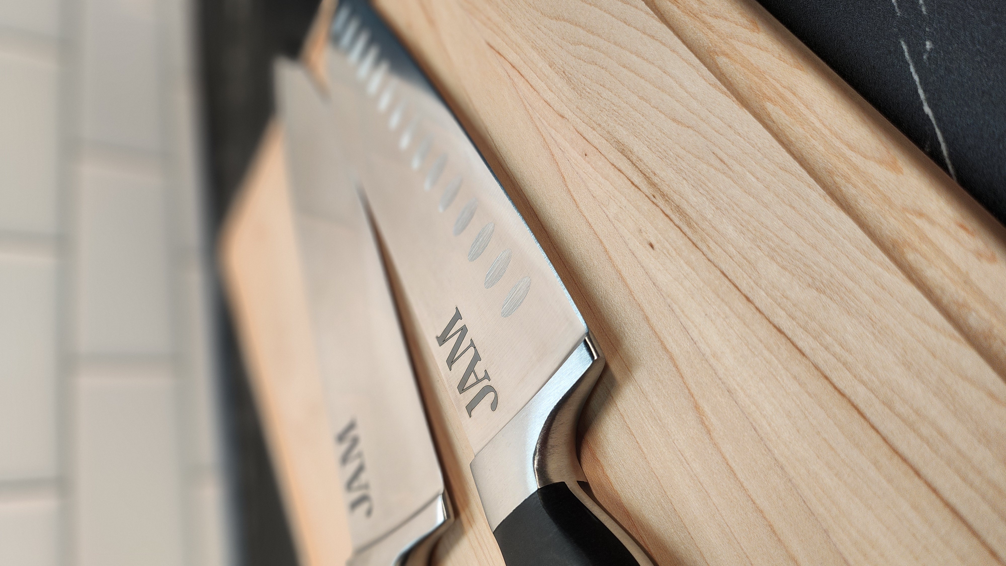 Engraved chef knives