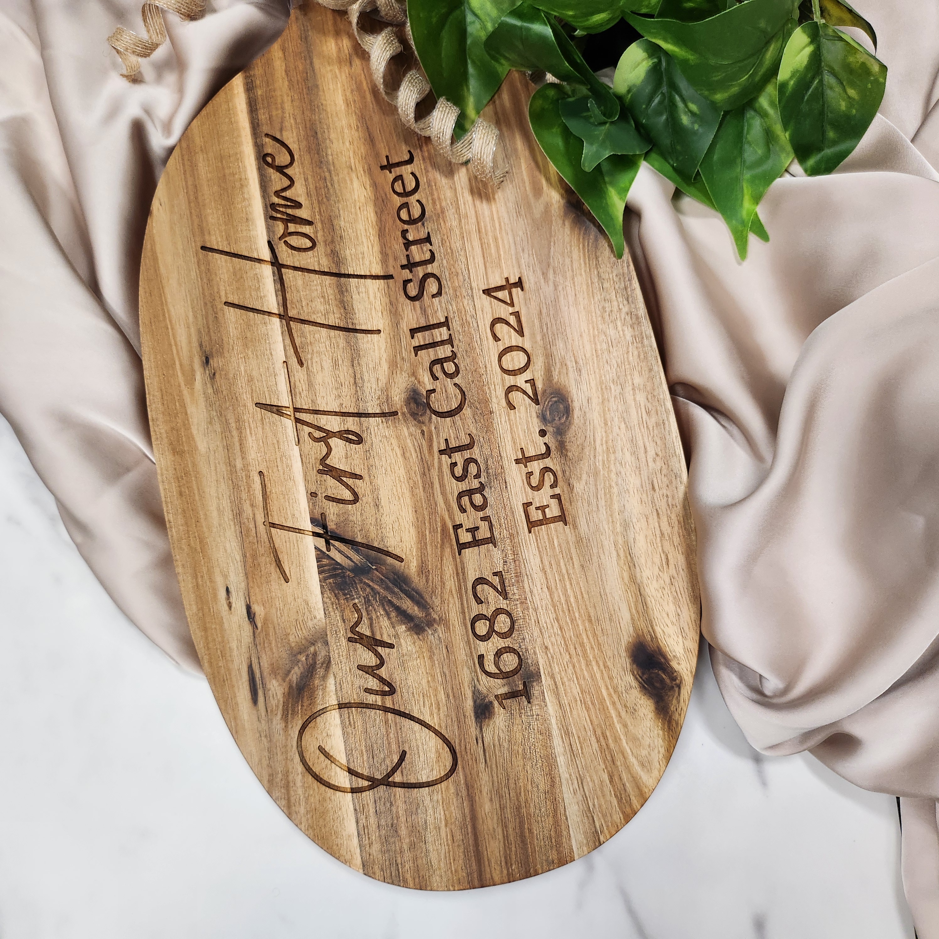 Engraved Our First Home board