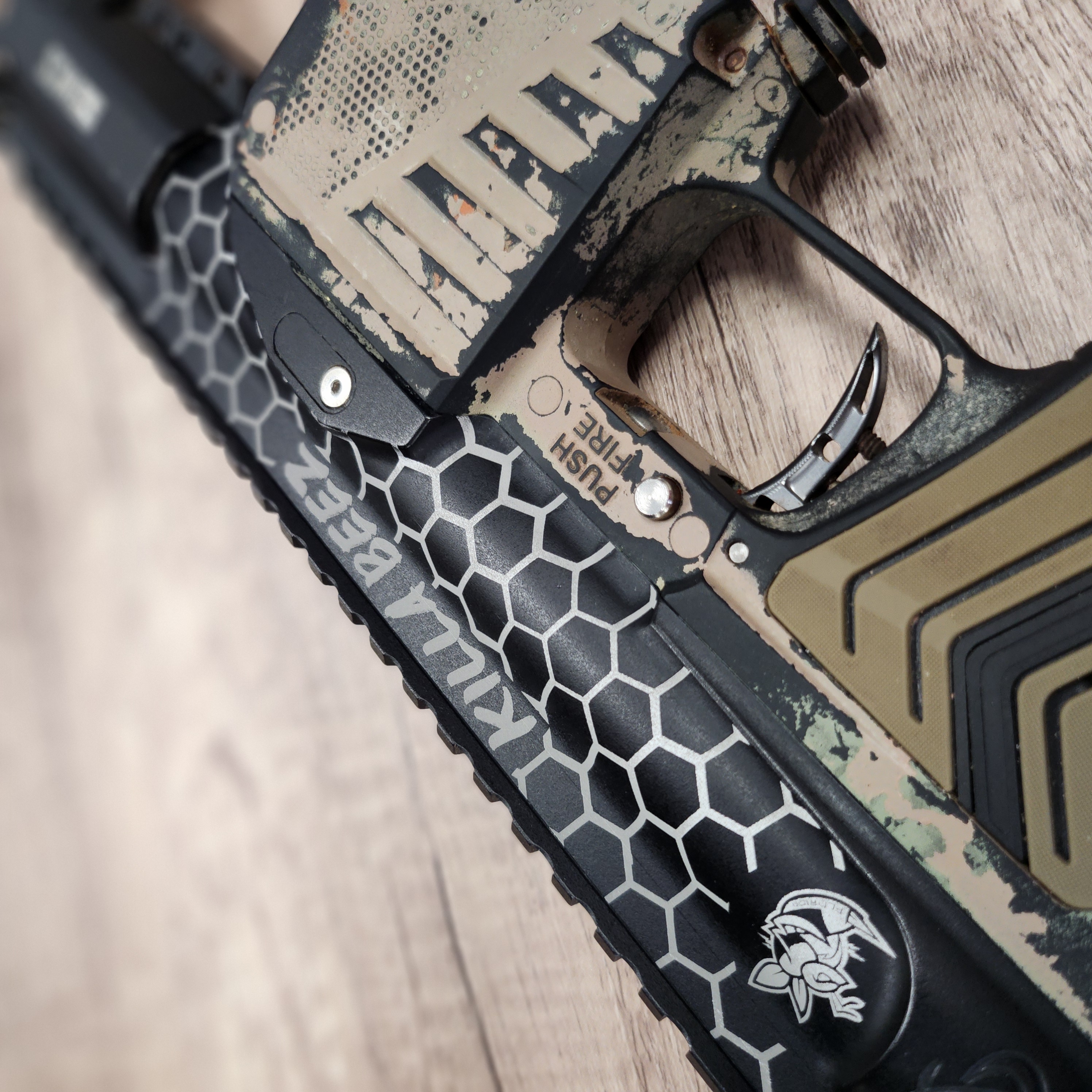 Engraved paintball gun