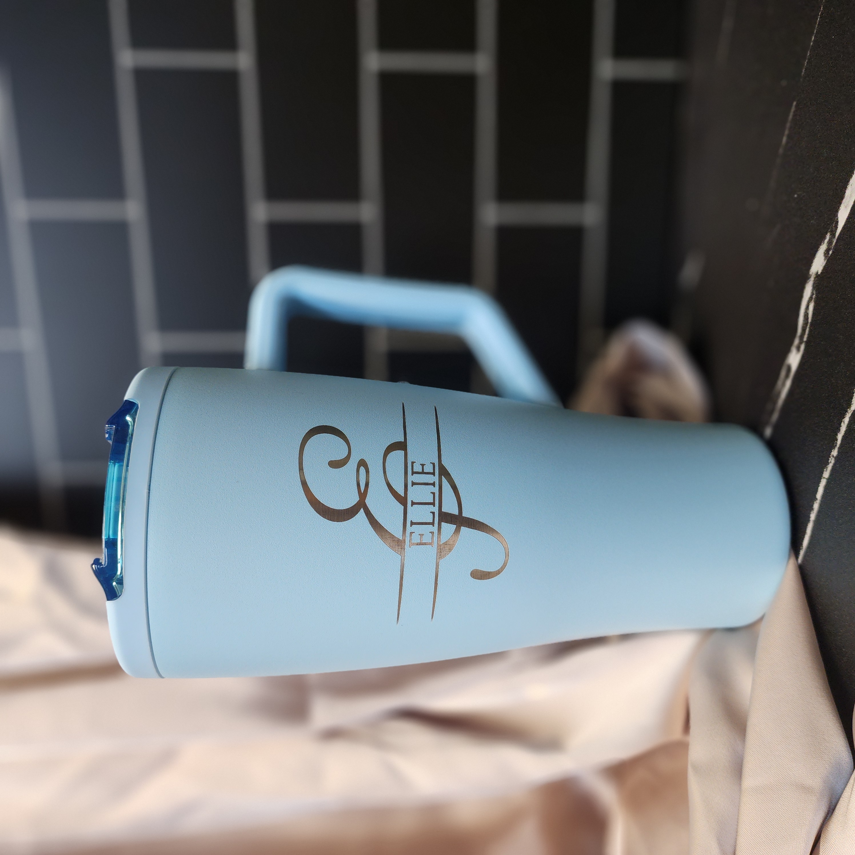 Monogram engraved Brumate tumbler