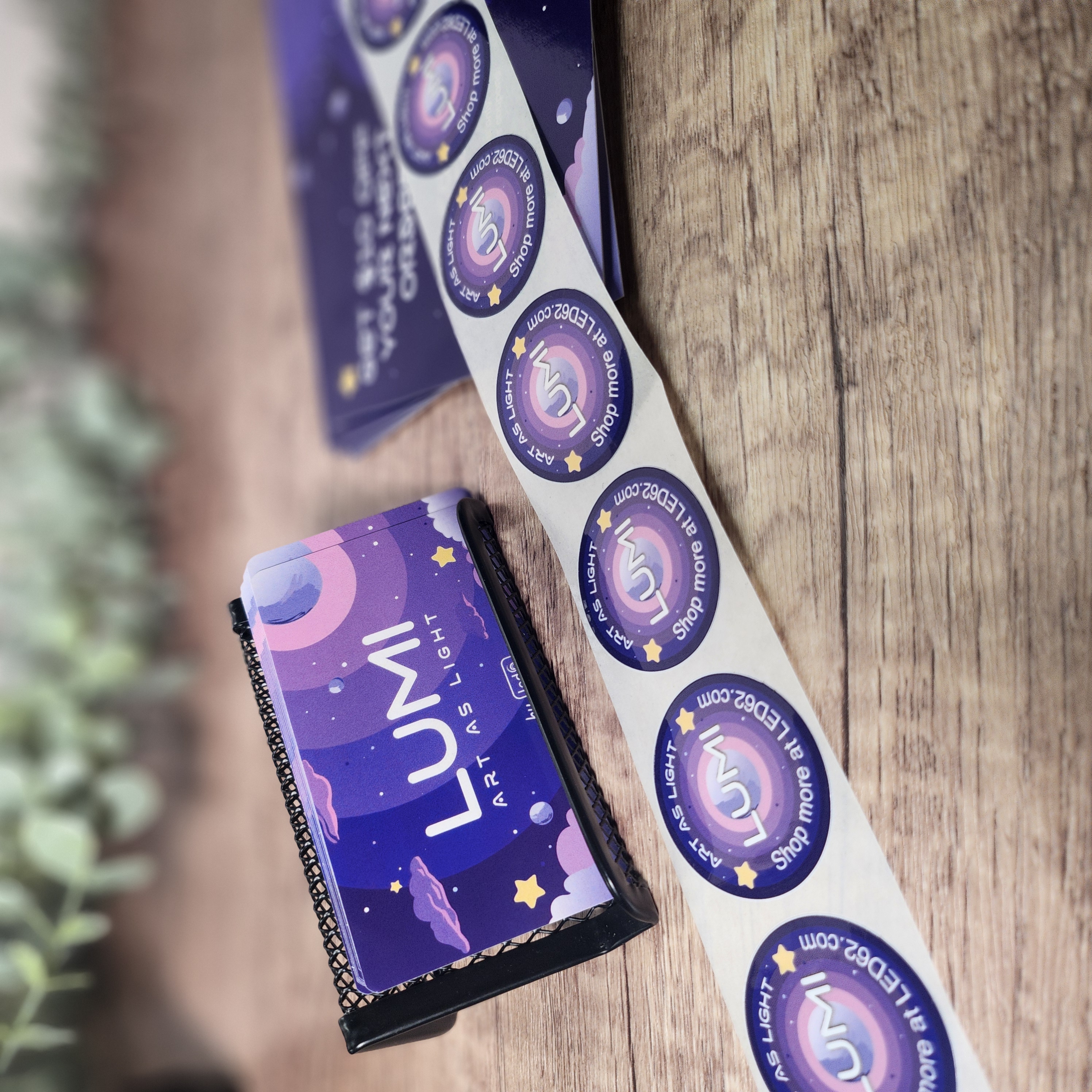 Custom printed business cards and marketing materials